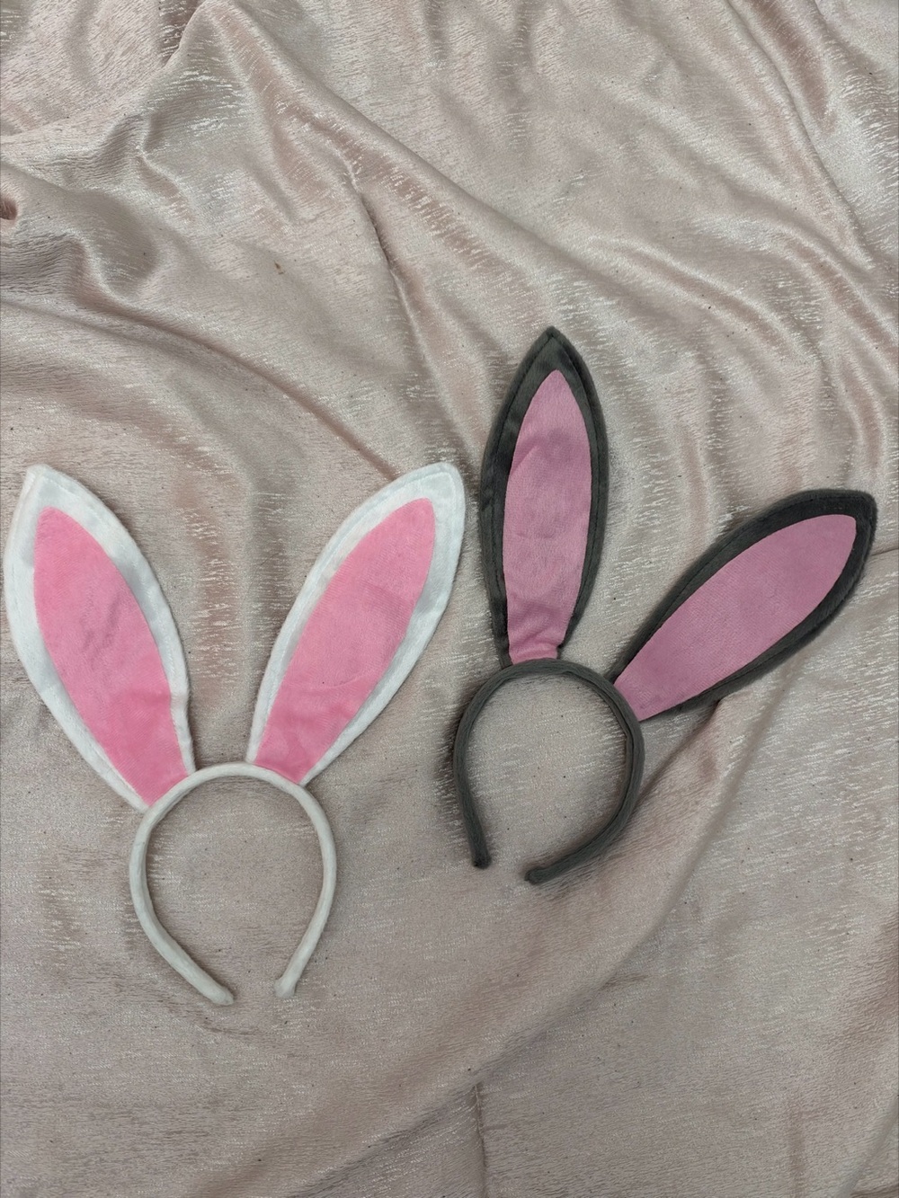 Kids Bunny Ear Headbands in grey & white